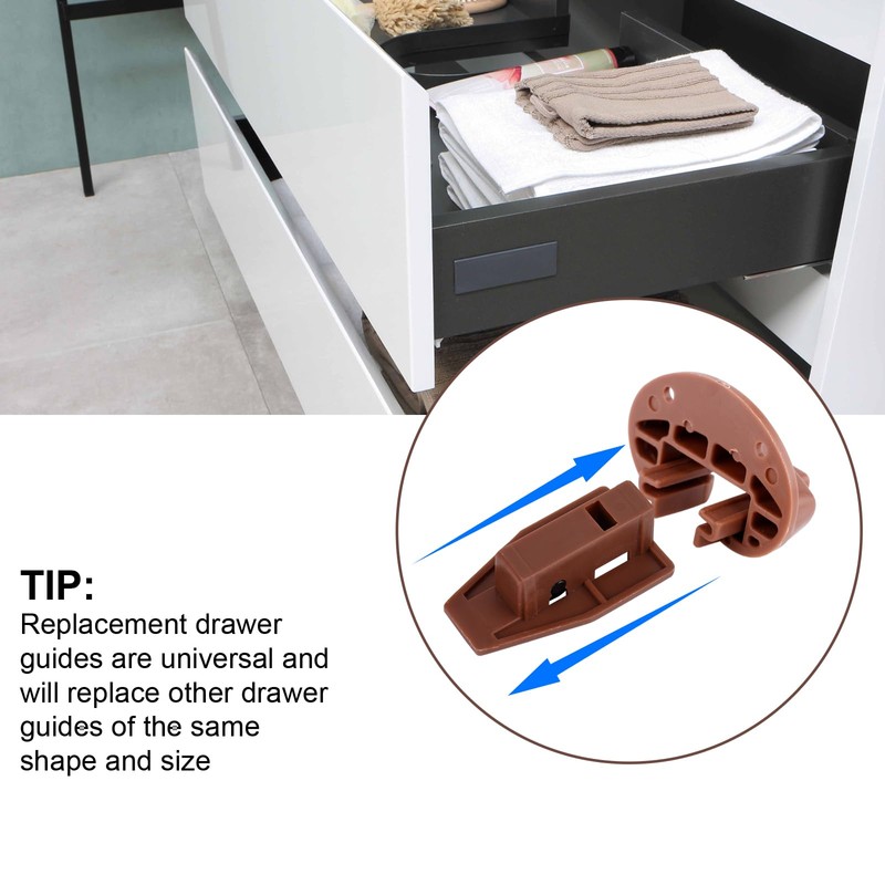 8 Sets Plastic Drawer Track Guides Kit, for Kenlin Rite-Trak