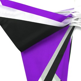 YUHGENWI 66ft Bunting Banner, 52pcs Waterproof Polyester Fabric Triangle Flags Reusable Pennant Bunting Purple Black White Pennant Banner for Party Banners Party Decorations Birthday Outdoor Garden