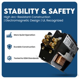 1 Pole Definite Purpose Contactor 24V Coil, 25 Amp Definite Purpose, UL Recognized and Approved for use with A2L Refrigerants, Line Lugs, Load Screws, ControlGear DW251A-12 (1P 25A 24V Coil)