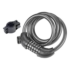 GRIFEMA GAK1203-12 Bicycle Lock Anti-Theft Cable Lock with 5 Digit Combination for Bicycles, Motorcycles, Scooters, 120 cm, Black