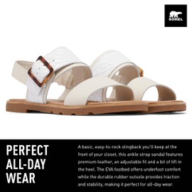 Sorel Women's Fashion Flat Sandal, Chalk, Gum, 8