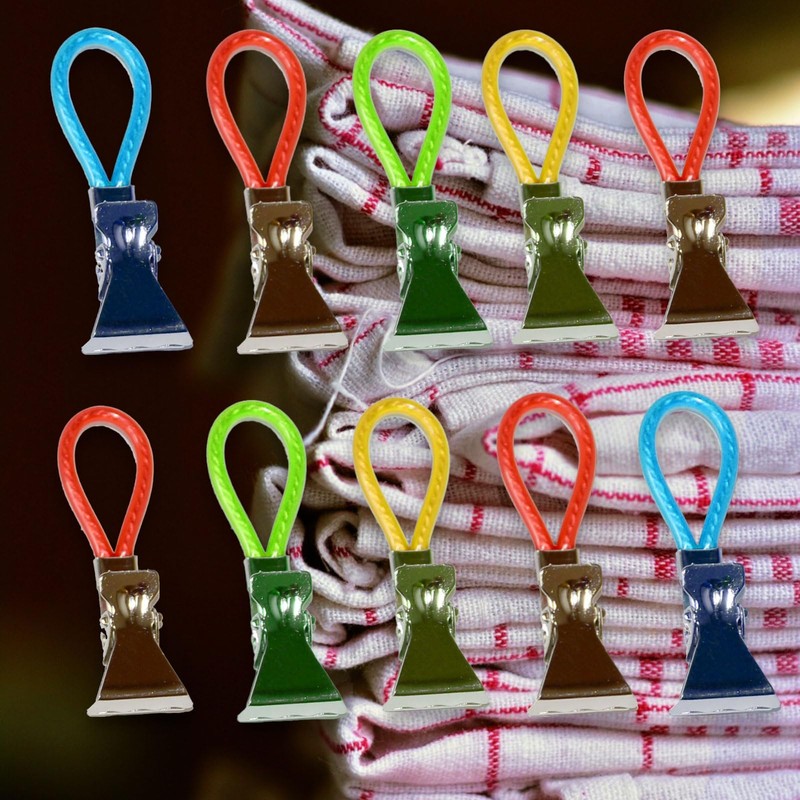 All-around24 20 x Towel Hangers, Towel Clips, Hooks, Loops, Set,