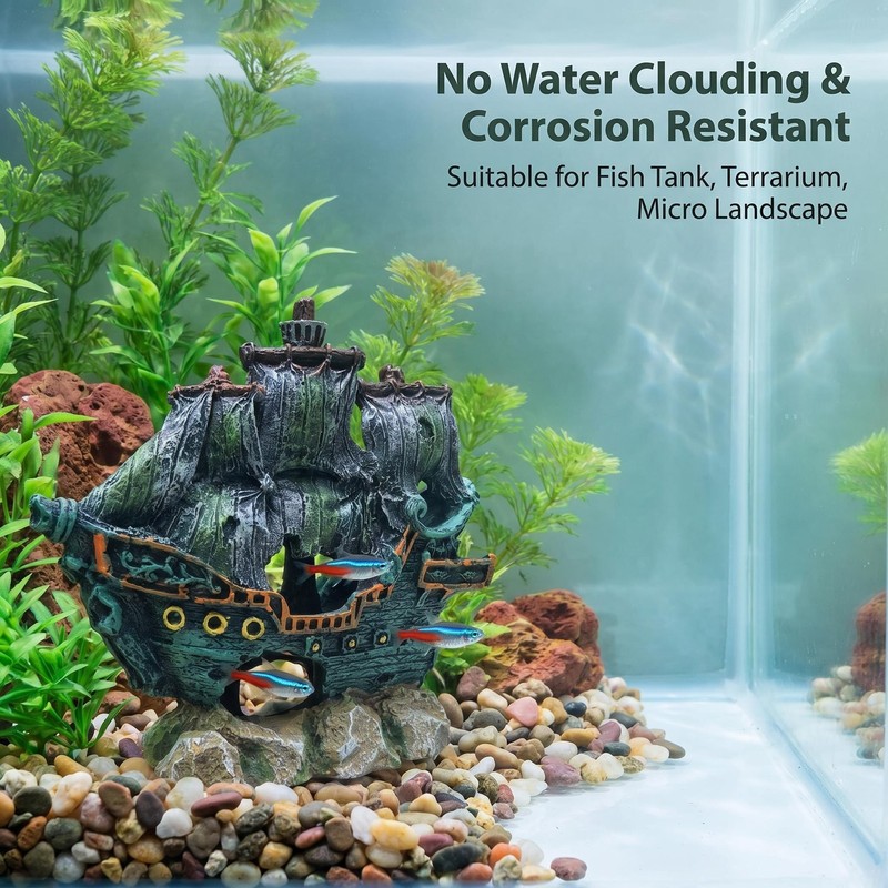 Fish Tank Decoration, Aquarium Shipwreck Decor