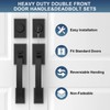 Haidms Matte Black Double Door Lock Set, Heavy Duty Double