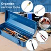 Tool Box, 16.9" Portable Metal Tool Organizer Box with Double