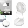USB Desktop Fan Foldable Rechargeable Battery Makeup Mirror Function Bottom