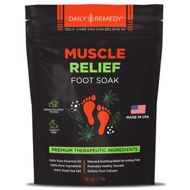 Muscle Relief Foot Soak with Epsom Salt, Made in USA, Soothe Tired Feet, Softens Calluses and Helps Athletes Foot 1lbs