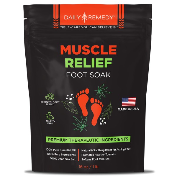 Muscle Relief Foot Soak with Epsom Salt, Made in USA,