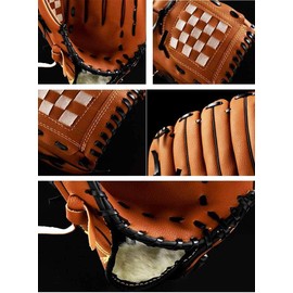 WEILFYONK Baseball Gloves, Softball Gloves, PU Leather Infield Throwing Gloves for Children, Teenagers, Adult Sports, and Professional Baseball, Right Hand Throwing, Left Hand Gloves (Brown, 10.5)