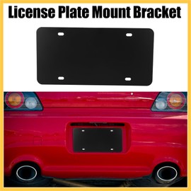 REPAIROCK Stainless Steel Universal Car Front Bumper License Plate Mount Bracket Holder Black Auto Replacement Parts