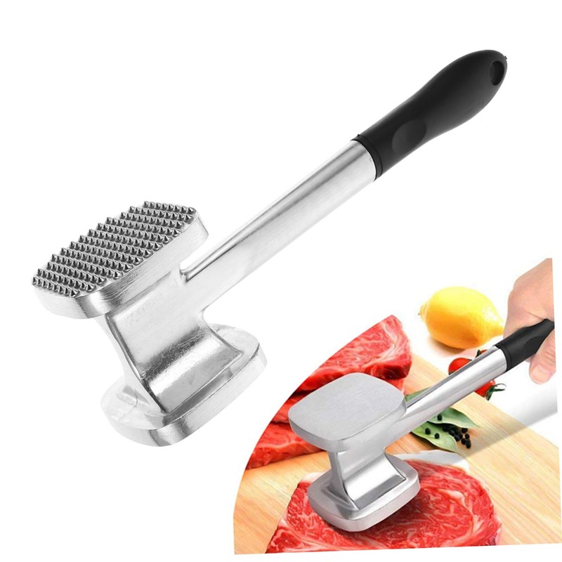 Alipis Double-Sided Meat Mallet for Kitchen Aluminum Beef Hammer Meat
