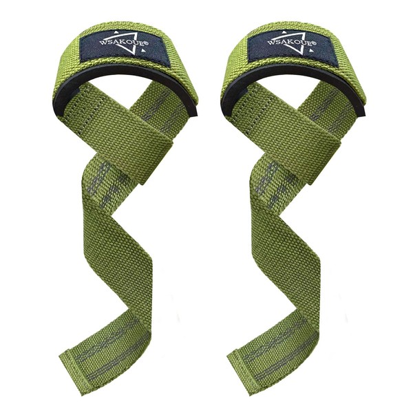 WSAKOUE Lifting Straps, Weightlifting Straps, Deadlift Straps with Padded Neoprene