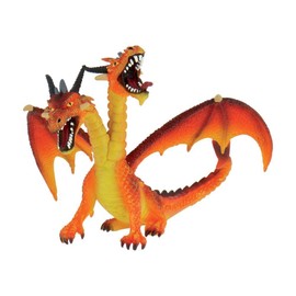 Bullyland 75598 - Spielfigur Drache mit 2 Köpfen Orange-Gelb, ca. 9,2 cm, detailgetreu, PVC-frei, ideal als kleines Geschenk für Kinder ab 3 Jahren