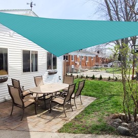Windscreen4less 15' x 15' x 15' Sun Shade Sail Triangle Outdoor Canopy Cover UV Block for Backyard Porch Pergola Deck Garden Patio (Turquoise)