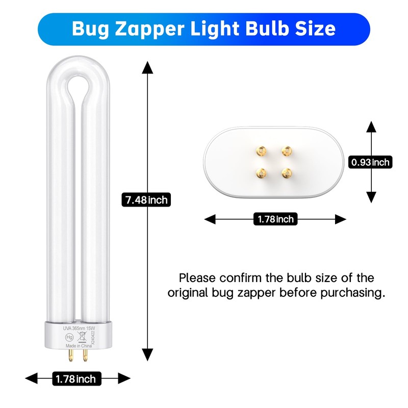 Klahaite Replacement Light Bulb Bug Zapper 15W Bug Light Bulbs