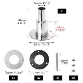 QWORK® Hull Exhaust Made of 316 Stainless Steel for 24 mm Exhaust Hose, for Auxiliary Heating Exhaust Pipe for Truck, Boat, Car