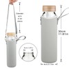 Ferexer 1 Liter Trinkflasche Glas mit Strohhalm & Zeit Markierung,