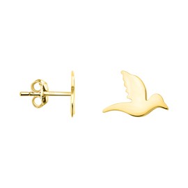 SOFIA MILANI - Women's Earrings 925 Silver Bird Stud Earrings, Yellow Gold, No Gemstone