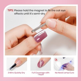 SUPWEE Quick Dry Cat Eye Nail Polish Non Gel Fast Air Dry Glitter Magntic Nail Polish Cats Eye Toe Fingernail Air Drying Fast Lacquer Manicure Gift For Women Girls 16ml, 0.54fl oz