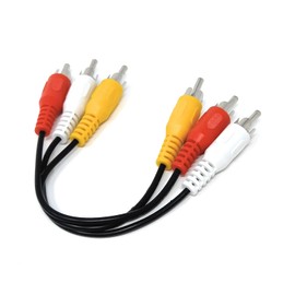 DRUT 15cm Triple 3 x RCA to RCA Phono Plugs to Plugs Composite, Audio Video Male to Male Cable Lead Nickel Contacts 0.5ft