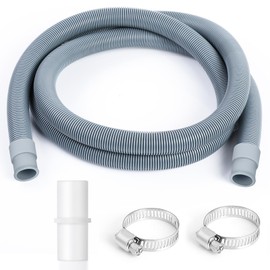 AiQInu Drain Hose Extension for Washing Machines 1 m x 20 mm, Universal Washing Machine Hose Extension, Drain Hose Dishwasher Extension Set Including Hose Connector and Hose Clamp