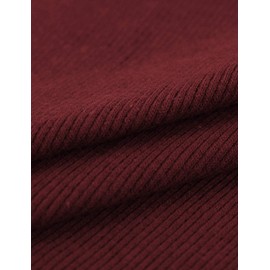 Ohoo Ribbed Cotton Blend Fake Turtleneck Dickey Collar Lightweight Detachable Mock Layering Accessory for Men Women / DCT021-BURGUNDY-M