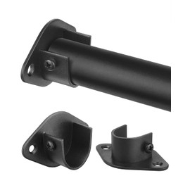 Closet Rod, 17 to 28 Inch Heavy Duty Adjustable Metal Clothing Rack for Hanging Clothes, Closet Poles for Wardrobes, Laundry, Durable Steel, Black