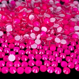 Hotfix Rhinestones for Bedazzling,Glass Gems Hot Fix Crystal Neon Rhinestones for Clothes,Diamonds for Crafts,Shoes,Hot Pink Neon,SS20,1440pcs