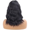 Short Black Wavy Bob Wig with Bangs Black Curly Wavy