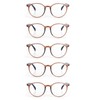 EYE ZOOM 5 Pack Retro Round Plastic Frame Reading Glasses