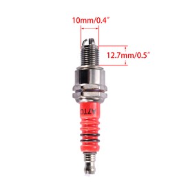 WOOSTAR A7TC Bujía 3 Electrodo Reemplazo para 50cc 70cc 90cc 110cc 125cc Scooter Dirt Pocket Bike ATV Ciclomotor Quad Paquete de 2