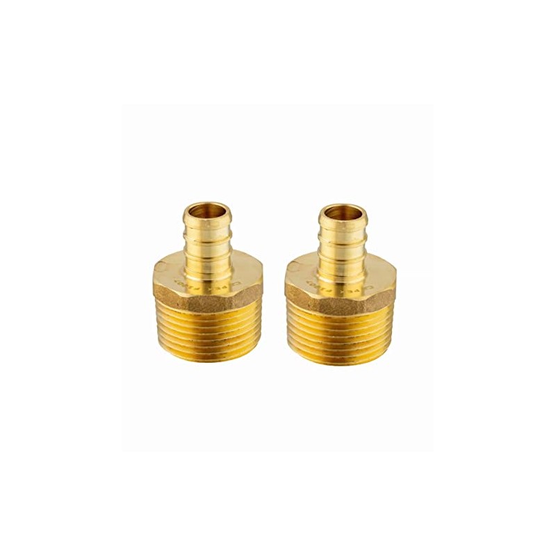 EFIELD Pex 1/2" x 3/4" NPT Adapter Brass Crimp Fittings