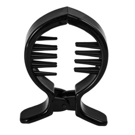 Duehut 2 PCS Hair Jaw Clips, Round Inner Toothed Hair Clip Fish Tail Clip Large Fish Hair Claw Clips Ponytail Holder Ponytail Holder Strong Tension Hair Claw for Women Ladies (Black)
