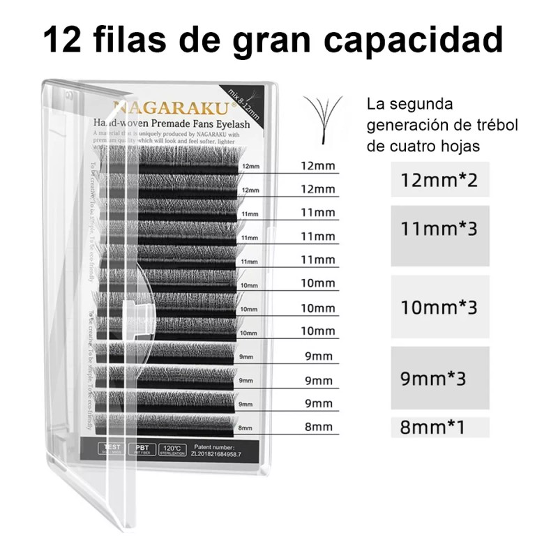 Nagaraku Extensión De Pestañas Nagaraku W Shape 4d