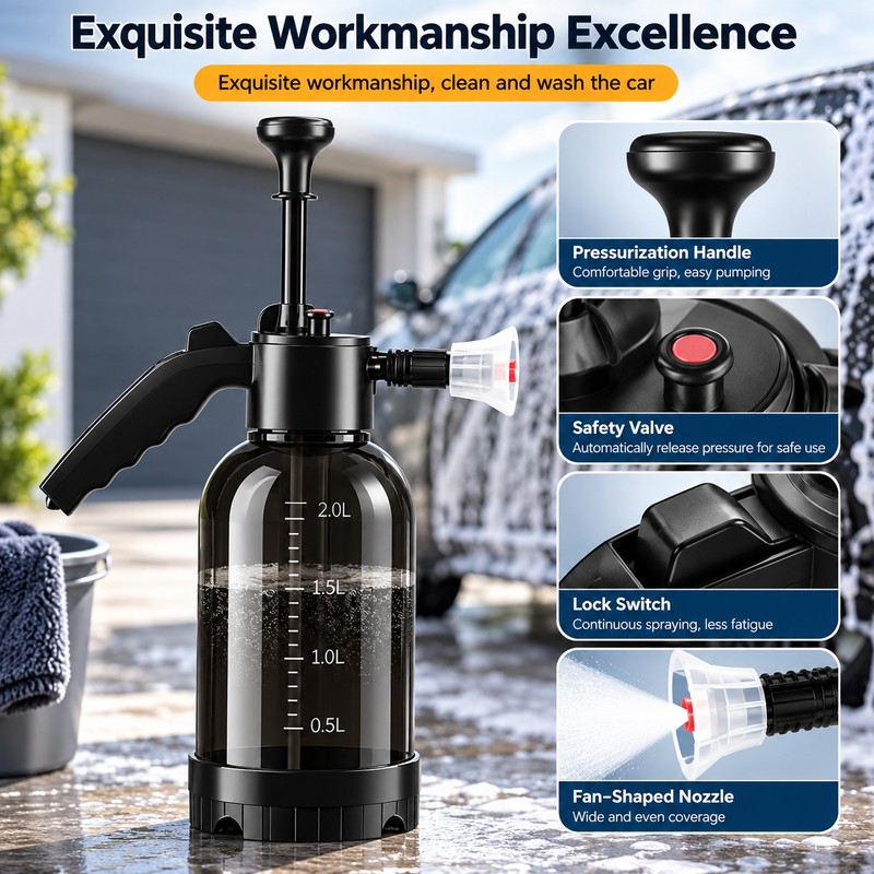 2L Hand Pressure Foam Sprayer for Car Washing – Fan