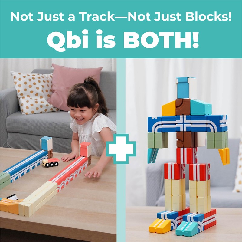 QBI Magnetic Blocks Play Starter Set｜4-in-1 STEM Building Blocks with