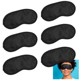 COMNICO 6pcs Blindfold Eye Mask Shade Cover Eye Mask Sleep Masks Sleeping Mask Party Supply with Adjustable Strap for Men and Women (Black)