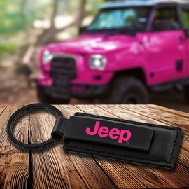 Jeep Key Chain UV Printed Tuscadero Pink (Black Key Chain)