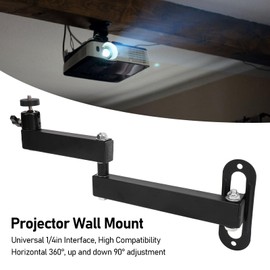 Mini Ceiling Wall Projector Mount Bracket, 360°Rotation Adjustable Tilt & Swivel Hanging Projector Holder Foldable Wall Mount Hanger Rack Stand for Projector with 1/4 Threaded