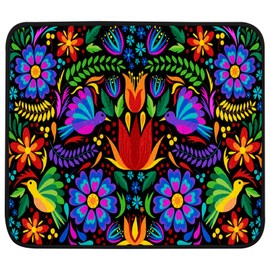 Boho Ethnic Mexican Colorful Floral Absorbent Dish Drying Mat for Kitchen , Farmhouse Dishes Drainer Fast Drying, Drying Mat 18 X 24 Inch