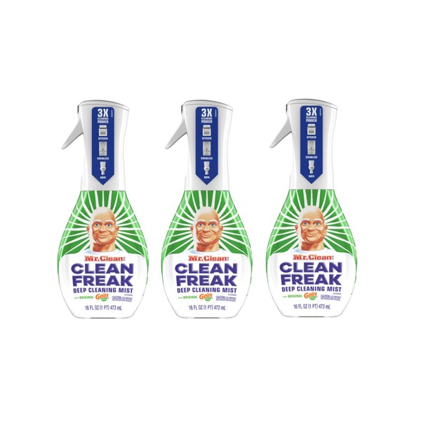 Mr. Clean Clean Freak Deep Cleaning Mist Multi-Surface Spray with Gain Original Scent Starter Kit 16 Ounce (Pack of 3)