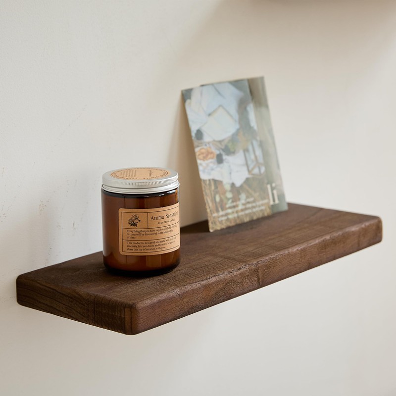 Solid Wood Floating Shelves for Room Wall, 15.7in Wooden Wall