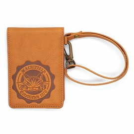 Wachifudo Dayan Cat Dayan Genuine Leather Vertical Folding Pass Case, Camel, Braun