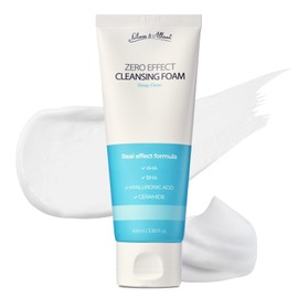 Olivia & Allison ZERO EFFECT CLEANSING FOAM 3.38fl oz (100ml) Natural BHA + AHA + Triple Eyaluronic Acid + Liposomal Cerasome for Gentle Exfoliation & Hydration