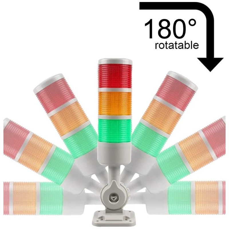 Luban Stack Lights, Industrial Signal Tower with Rotatable Base, Steady/Flashing