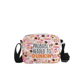 WCGXKO Donut Coffee Gift Probably Headed To Dunkin' Crossbody Bag Dunkie Junkie Gift Coffee Donut Lover Gift (Dunkin Cro-s CA)