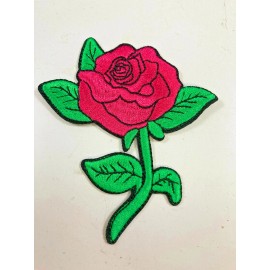 Unbranded Beautiful Rose Embroidered Iron On Patch ~ 3-1/2" Tall x 3" Wide