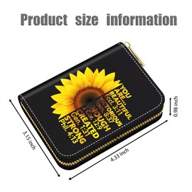 FVAENDHIO Credit Card Holder Wallets for Women, Cat and Butterfly Design RFID Blocking Small Leather Card Case Wallet Zipper Accordion Wallets, Sunflower Inspirational Quotes, Fashions