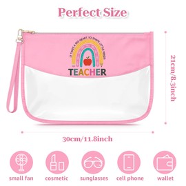 Sfodiary Teacher Gifts for Women Clear Makeup Bag Appreciation Teacher Gift Ideas Cosmetic Bag Appreciation Week Christmas Birthday Retirement Thank You for Coach Instructor Mentor Travel Pouch