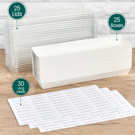 Ocmoiy 25 Pack Paper Strawberry Boxes with Clear Lids, 12 x 2.6 x 2 Inches Macaron Packaging Boxes To Go Dessert Containers for Chocolated Covered Strawberries, Cocoa Bombs, Holiday Sugar Cookies, Truffles